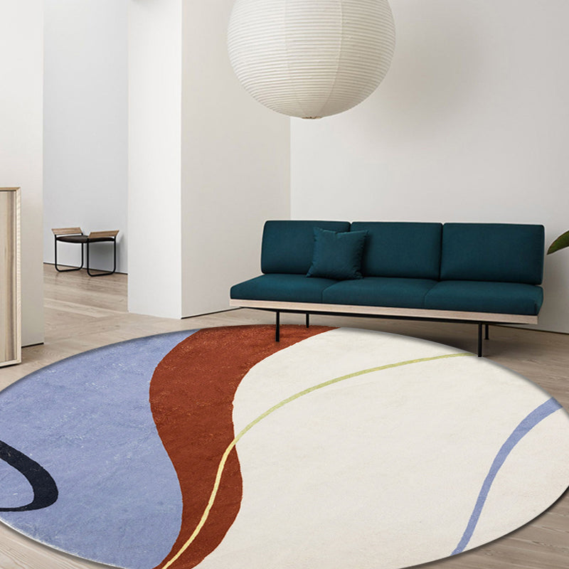 Vivolux | Groen und Weißes Abstractes Teppich Polyester Modernes Teppich Haustierfreundlich Waschbar Rutschfest Bereich Teppich für Wohnzimmer