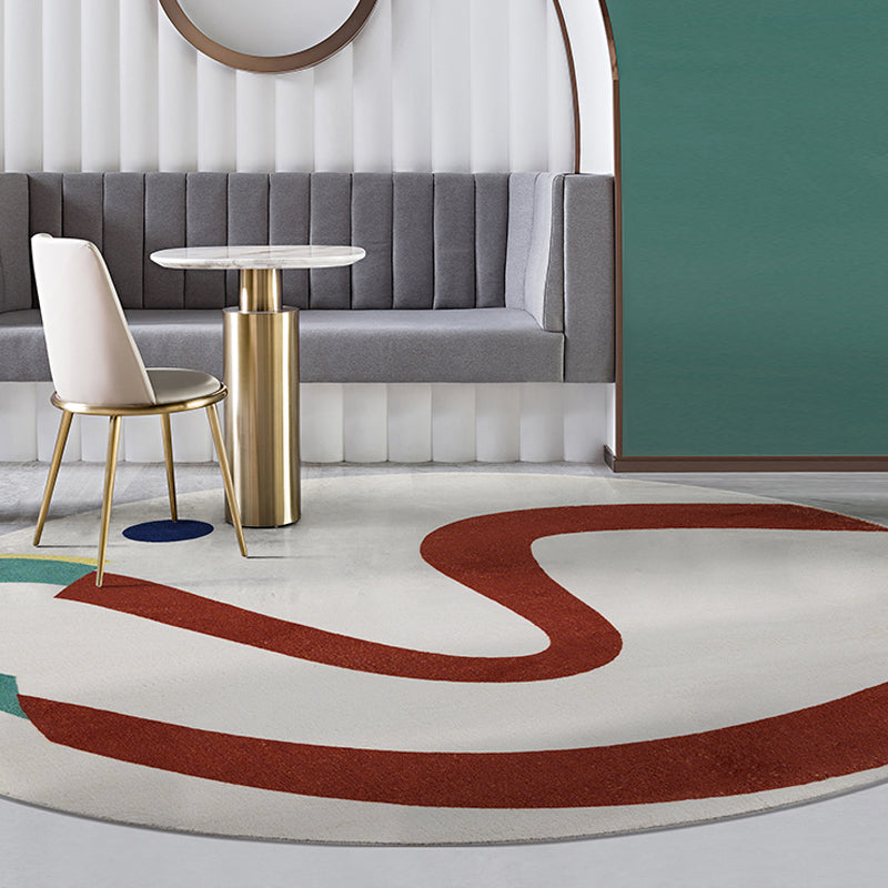 Vivolux | Groen und Weißes Abstractes Teppich Polyester Modernes Teppich Haustierfreundlich Waschbar Rutschfest Bereich Teppich für Wohnzimmer