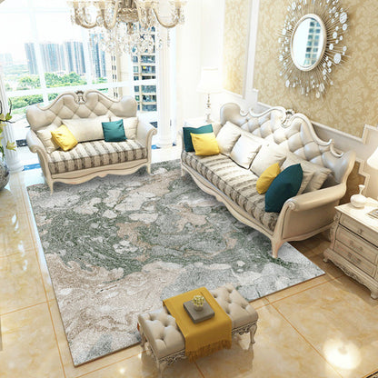 Vivolux | Multicolor Wohnzimmerteppich Industriell Aquarell Abstract Muster Teppich Polyester Waschbar Rutschfeste Unterlage Haustierfreundlicher Teppich