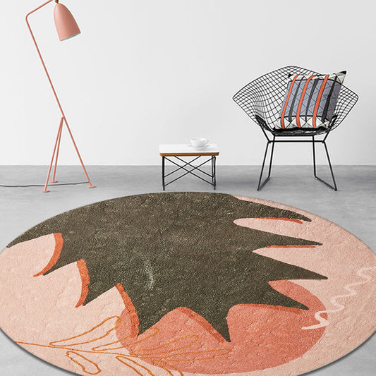 Vivolux | Roter und pinker abstrakter Teppich Polyester moderner Teppich haustierfreundlich waschbar rutschfester Teppich für das Wohnzimmer