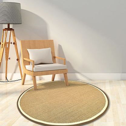 Vivolux | Brauner Wohnzimmerteppich Rustikale Kreismuster Teppich Sisal Waschbar Rutschfeste Unterlage Haustierfreundlicher Teppich