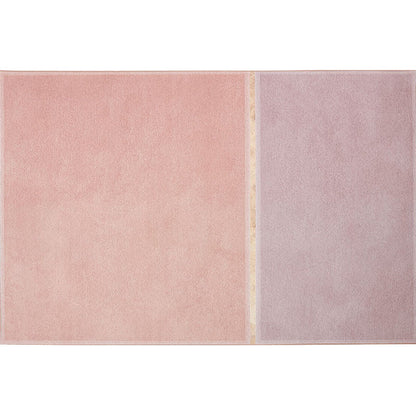 Vivolux | Rosa Wohnzimmer Teppich Modernist Farbblock Teppich Chenille Waschbar Rutschfeste Unterlage Haustierfreundlicher Teppich