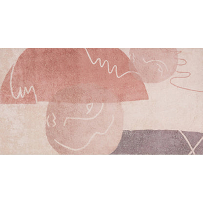 Vivolux | Kreativer Farbkasten Indoor-Teppich Pink Minimalistischer Teppich Polyester Haustierfreundlicher Waschbarer Bereichsteppich zur Dekoration