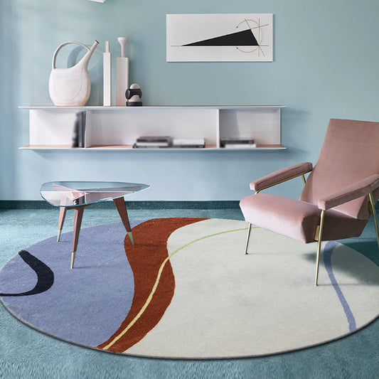 Vivolux | Stylish Color Block Carpet Multicolor Minimalist Carpet Polyester Pet Friendly Washable Anti-Slip Area Rug for Bedroom
