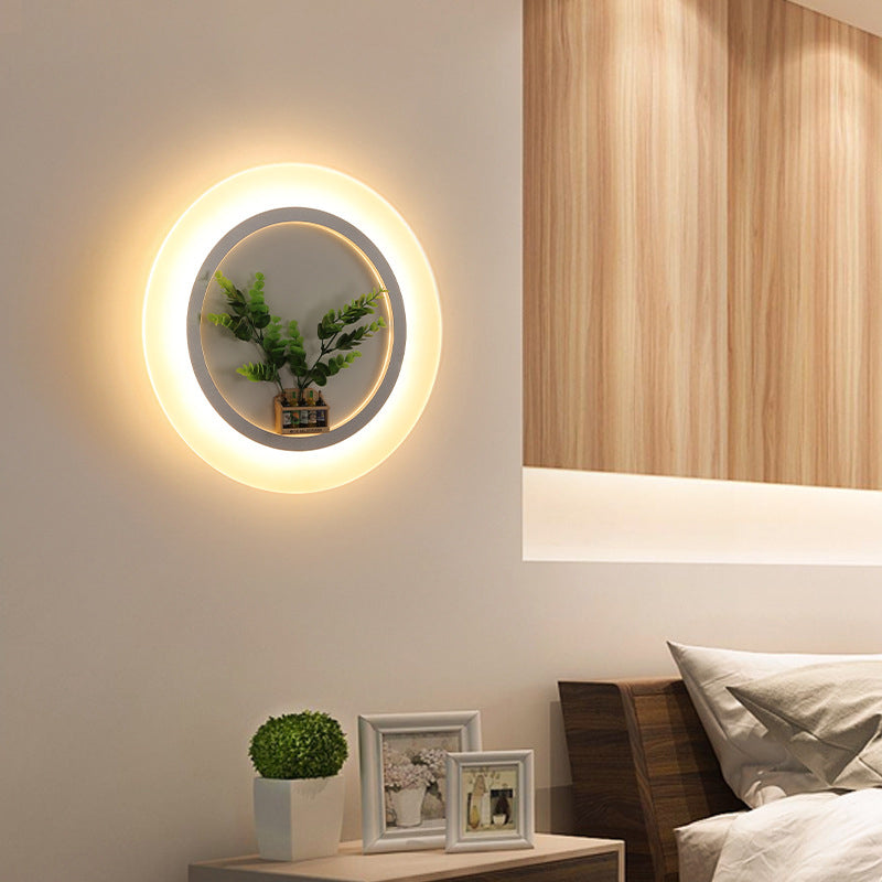 Vivolux | Acryl Ring Wandlamp met Planten Decऑ Hedendaagse Wandverlichting in Wit voor Studiekamer
