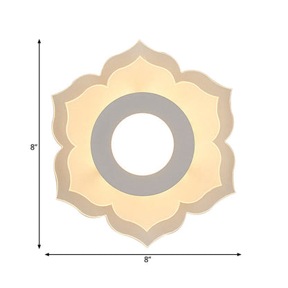 Vivolux | Moderne Weiße LED Wandleuchte Schlanke Blossom Acryl Wandleuchte für Wohnzimmer