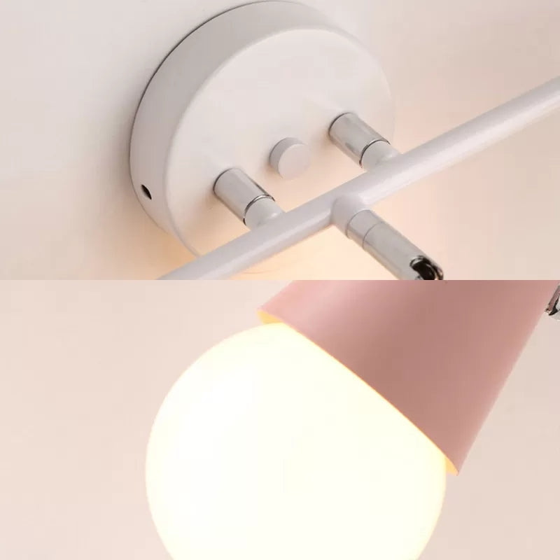 Vivolux | 2 Köpfe Kegel Wandlampe mit Geweihen Zeitgenössische Metall Wandlaterne für das Arbeitszimmer