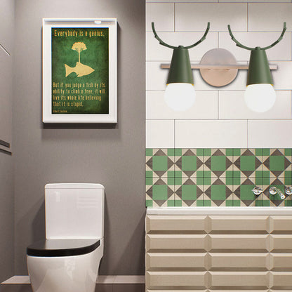 Vivolux | 2 Köpfe Kegel Wandlampe mit Geweihen Zeitgenössische Metall Wandlaterne für das Arbeitszimmer