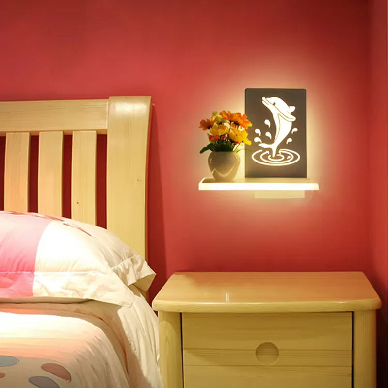 Vivolux | Volwassen Kind Slaapkamer Wandlamp met Plank Acryl Hedendaagse Wandlamp in Wit