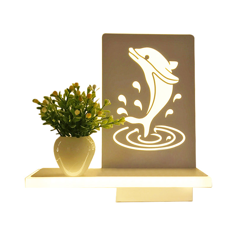 Vivolux | Volwassen Kind Slaapkamer Wandlamp met Plank Acryl Hedendaagse Wandlamp in Wit