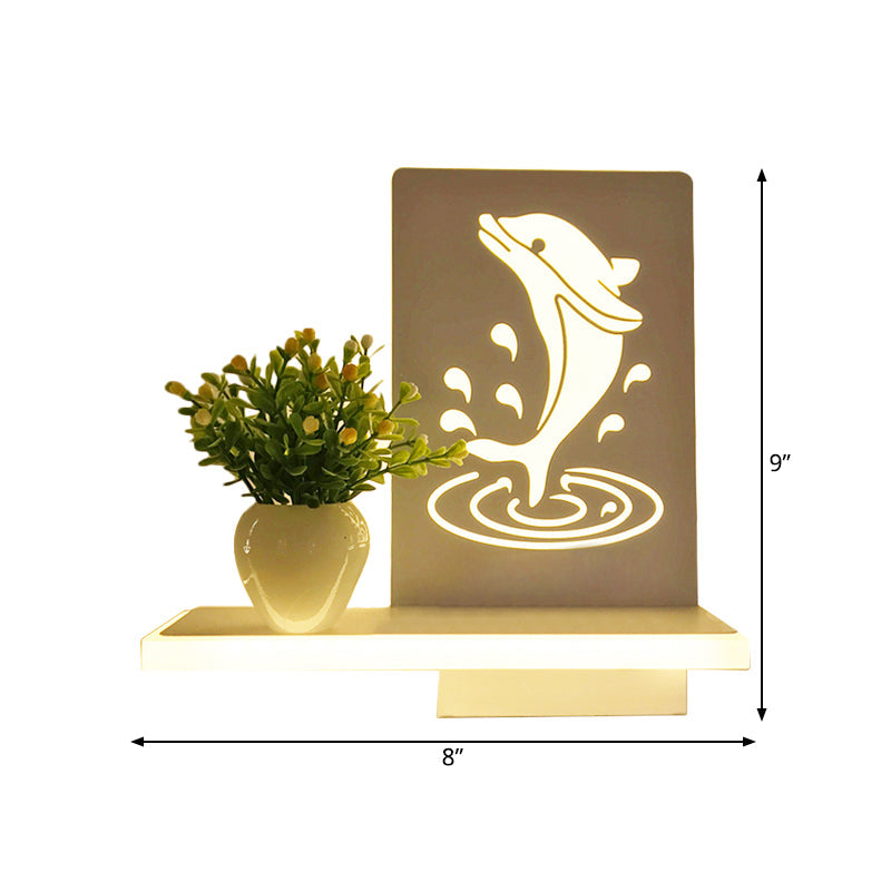 Vivolux | Volwassen Kind Slaapkamer Wandlamp met Plank Acryl Hedendaagse Wandlamp in Wit