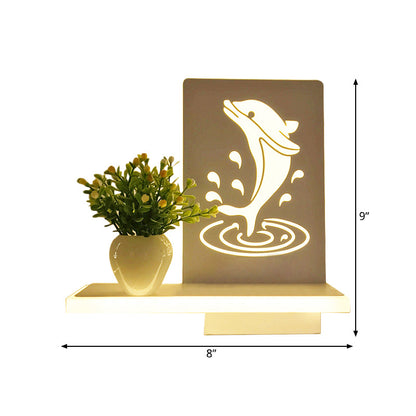 Vivolux | Volwassen Kind Slaapkamer Wandlamp met Plank Acryl Hedendaagse Wandlamp in Wit