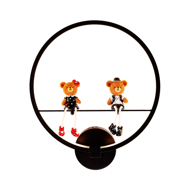 Vivolux | Contemporary Zwarte Wandlamp Ring Metaal Sconces Licht met Pop Deco voor Kinderkamer