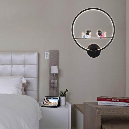 Vivolux | Contemporary Zwarte Wandlamp Ring Metaal Sconces Licht met Pop Deco voor Kinderkamer