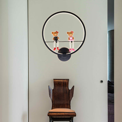 Vivolux | Contemporary Zwarte Wandlamp Ring Metaal Sconces Licht met Pop Deco voor Kinderkamer