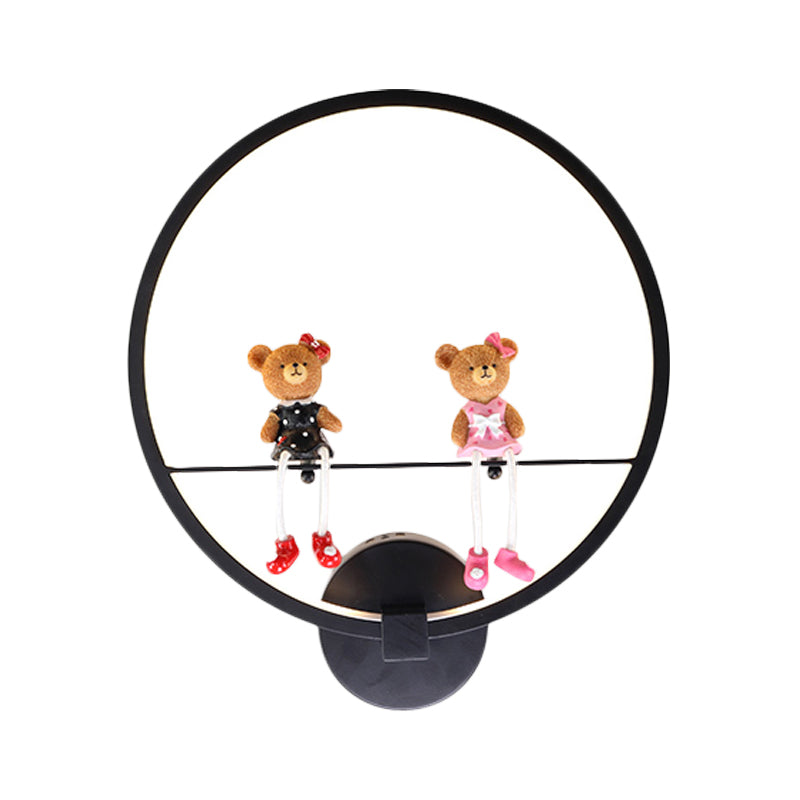 Vivolux | Contemporary Zwarte Wandlamp Ring Metaal Sconces Licht met Pop Deco voor Kinderkamer