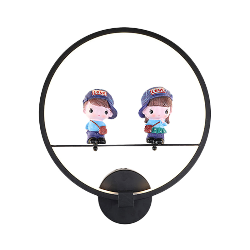 Vivolux | Contemporary Zwarte Wandlamp Ring Metaal Sconces Licht met Pop Deco voor Kinderkamer