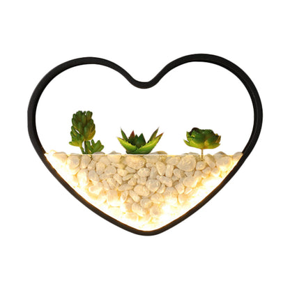 Vivolux | Kunstmatige Succulent Planten Wandlamp Metalen Steen Moderne Creatieve Wandlamp in Zwart voor Slaapkamer
