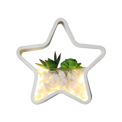 Vivolux | Kinderzimmer Fake Sukkulente Wandlicht Metall Stein Zeitgenössisch Weiß Wandleuchte Lampe