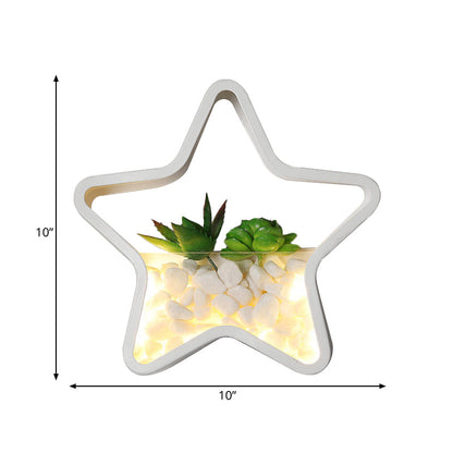 Vivolux | Kinderzimmer Fake Sukkulente Wandlicht Metall Stein Zeitgenössisch Weiß Wandleuchte Lampe