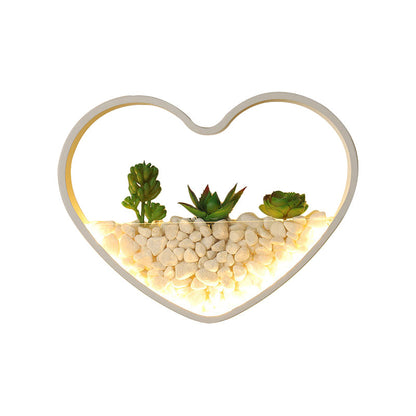 Vivolux | Kinderzimmer Fake Sukkulente Wandlicht Metall Stein Zeitgenössisch Weiß Wandleuchte Lampe