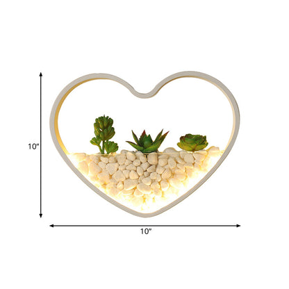 Vivolux | Kinderzimmer Fake Sukkulente Wandlicht Metall Stein Zeitgenössisch Weiß Wandleuchte Lampe