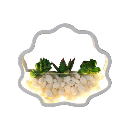 Vivolux | Kinderzimmer Fake Sukkulente Wandlicht Metall Stein Zeitgenössisch Weiß Wandleuchte Lampe