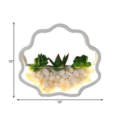Vivolux | Kinderzimmer Fake Sukkulente Wandlicht Metall Stein Zeitgenössisch Weiß Wandleuchte Lampe
