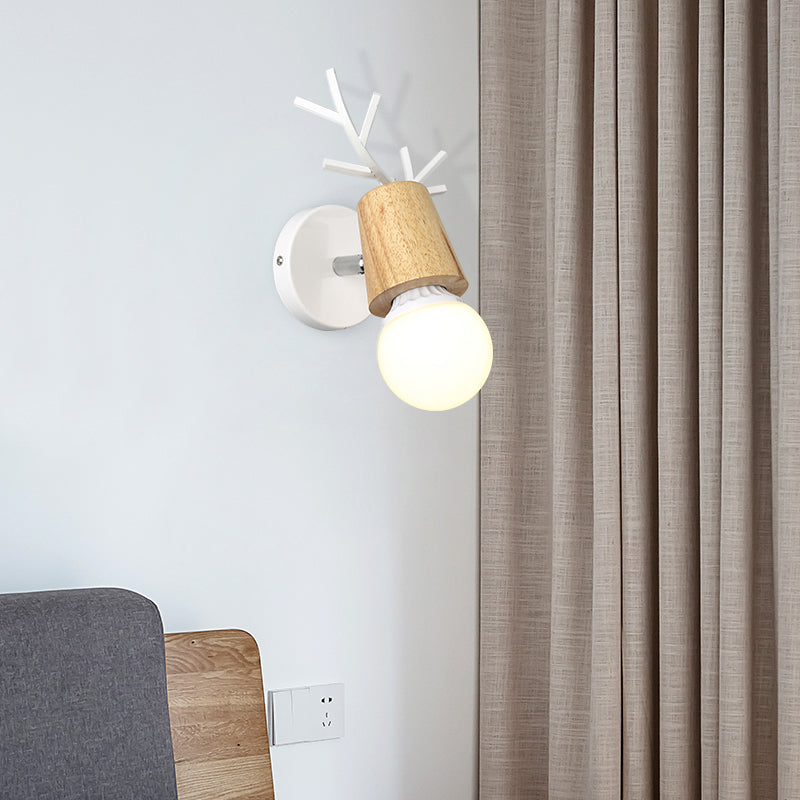 Vivolux | Studieraum Rehgeweih Wandlampe Metall 1 Kopf Rustikaler Stil Weißer Wandleuchter