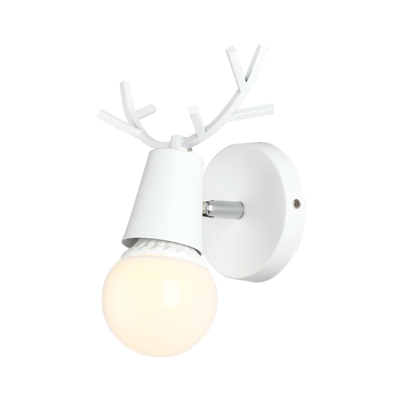 Vivolux | Studieraum Rehgeweih Wandlampe Metall 1 Kopf Rustikaler Stil Weißer Wandleuchter