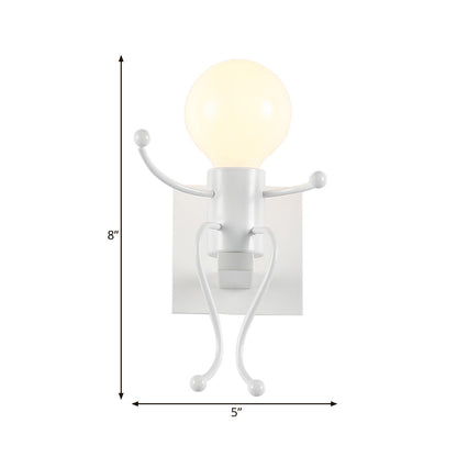 Vivolux | Kinder Wandleuchte Weiß Roboterform Eine Licht Metall Wandleuchte für Treppe Foyer