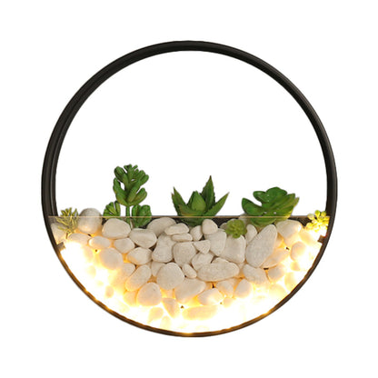 Vivolux | Mooie Big O Wandlamp Acryl Sconceslamp met Nepsucculent & Steen voor Woonkamer Slaapkamer