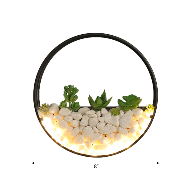 Vivolux | Mooie Big O Wandlamp Acryl Sconceslamp met Nepsucculent & Steen voor Woonkamer Slaapkamer