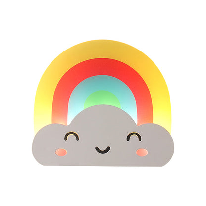 Vivolux | Kinder Regenbogen Wolke Sconcelicht Acryl Multi-Farbe Wandlampe für Baby Schlafzimmer Flur