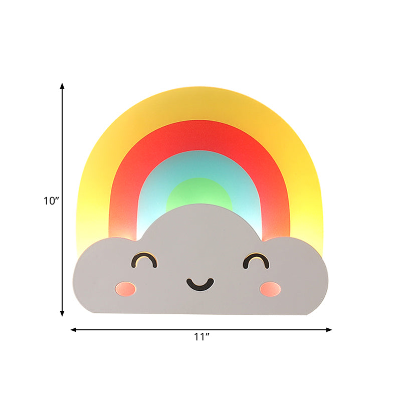 Vivolux | Kinder Regenbogen Wolke Sconcelicht Acryl Multi-Farbe Wandlampe für Baby Schlafzimmer Flur
