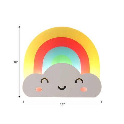 Vivolux | Kinder Regenbogen Wolke Sconcelicht Acryl Multi-Farbe Wandlampe für Baby Schlafzimmer Flur