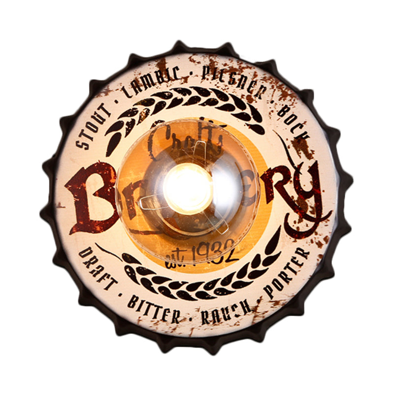 Vivolux | Antike Stil LED Wandleuchte Flaschendeckel Form Metall Wandlicht für Restaurant Bar