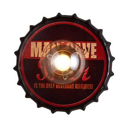 Vivolux | Antike Stil LED Wandleuchte Flaschendeckel Form Metall Wandlicht für Restaurant Bar