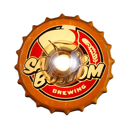 Vivolux | Antike Stil LED Wandleuchte Flaschendeckel Form Metall Wandlicht für Restaurant Bar