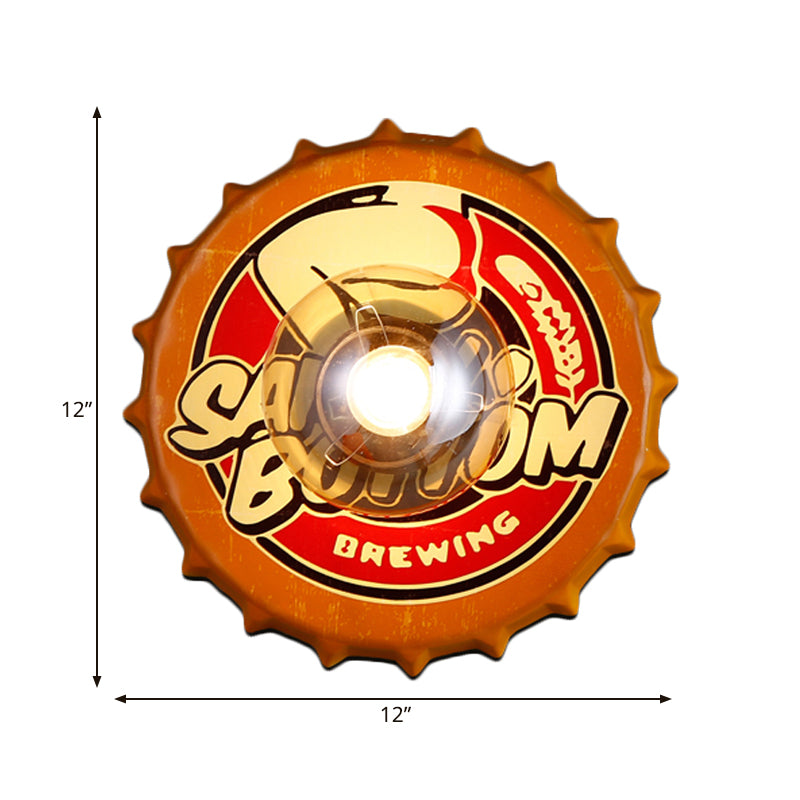 Vivolux | Antike Stil LED Wandleuchte Flaschendeckel Form Metall Wandlicht für Restaurant Bar