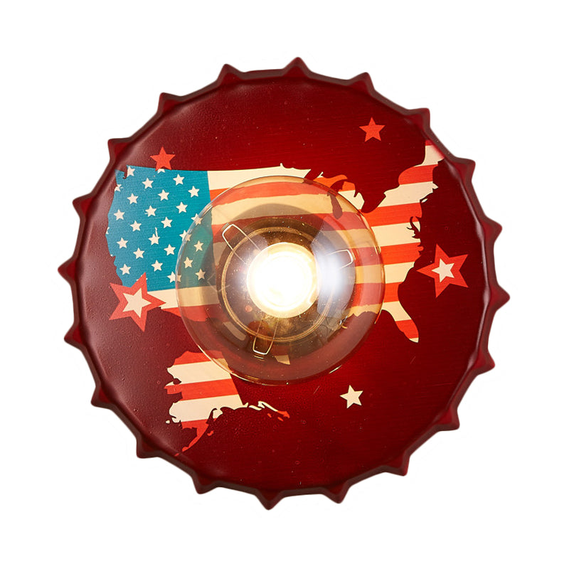 Vivolux | Antike Stil LED Wandleuchte Flaschendeckel Form Metall Wandlicht für Restaurant Bar