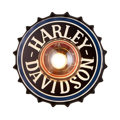 Vivolux | Antike Stil LED Wandleuchte Flaschendeckel Form Metall Wandlicht für Restaurant Bar