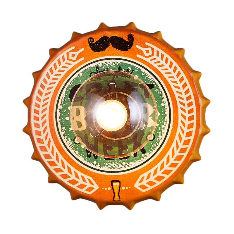 Vivolux | Antike Stil LED Wandleuchte Flaschendeckel Form Metall Wandlicht für Restaurant Bar