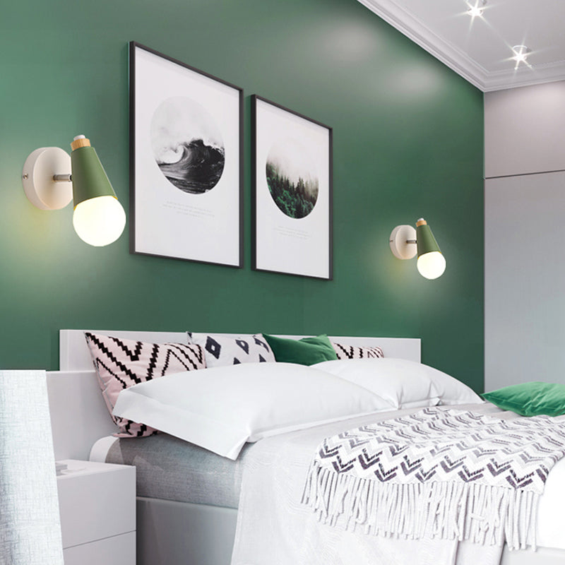 Vivolux | Nachttisch Flur Süß Cone Wand Licht Metall Eine Licht Skandinavischer Stil Dimmbares Wandlampe