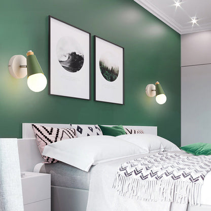 Vivolux | Nachttisch Flur Süß Cone Wand Licht Metall Eine Licht Skandinavischer Stil Dimmbares Wandlampe