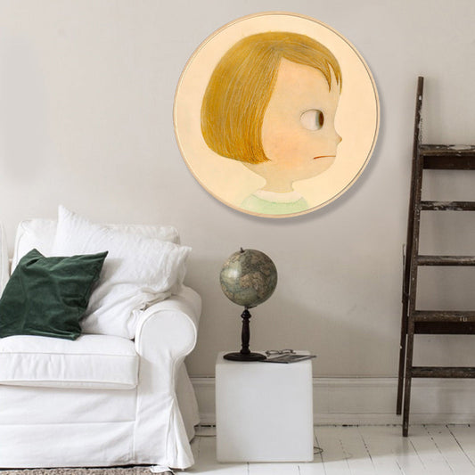 Vivolux | Weiche Farb Cartoon Kinder Malfigur Moderne Kunst Texturiert Leinwand für Hausinterieur