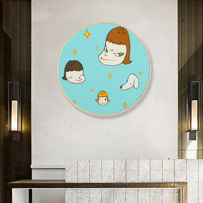 Vivolux | Weiche Farb Cartoon Kinder Malfigur Moderne Kunst Texturiert Leinwand für Hausinterieur