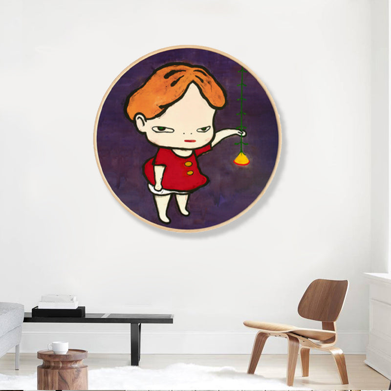 Vivolux | Weiche Farb Cartoon Kinder Malfigur Moderne Kunst Texturiert Leinwand für Hausinterieur