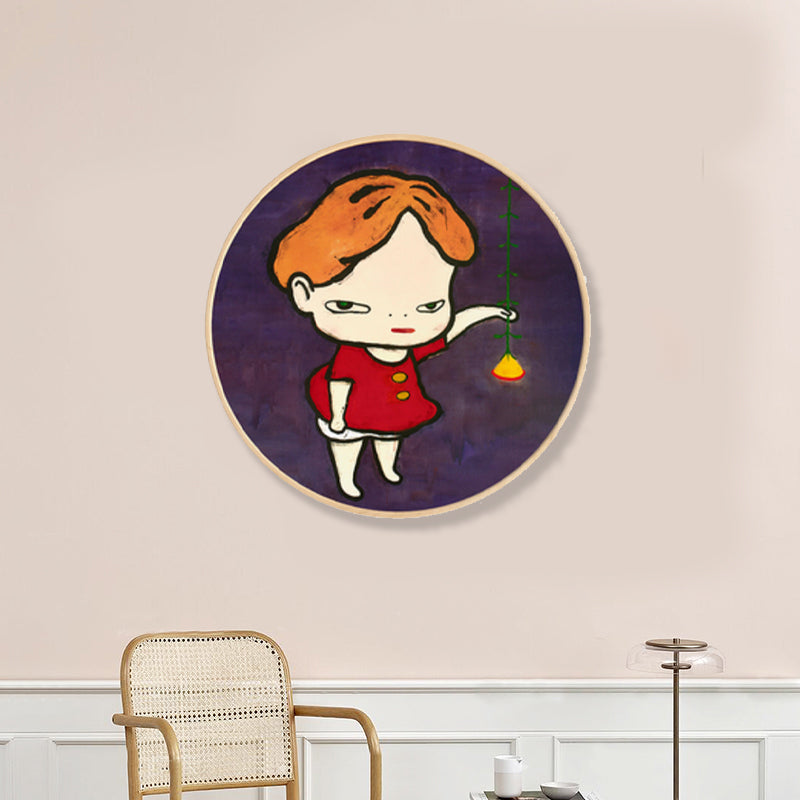 Vivolux | Weiche Farb Cartoon Kinder Malfigur Moderne Kunst Texturiert Leinwand für Hausinterieur
