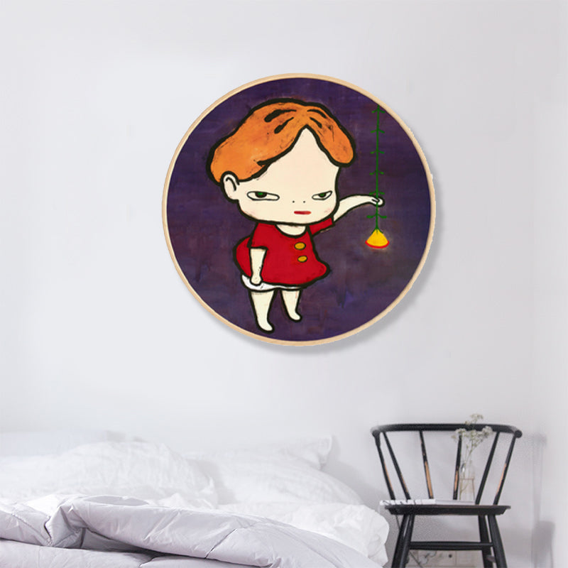 Vivolux | Weiche Farb Cartoon Kinder Malfigur Moderne Kunst Texturiert Leinwand für Hausinterieur